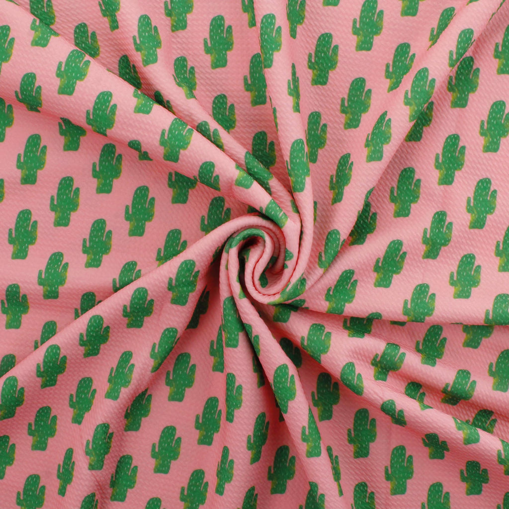 Coral Watercolor Cactus Liverpool — Fabric | Casa Home Living