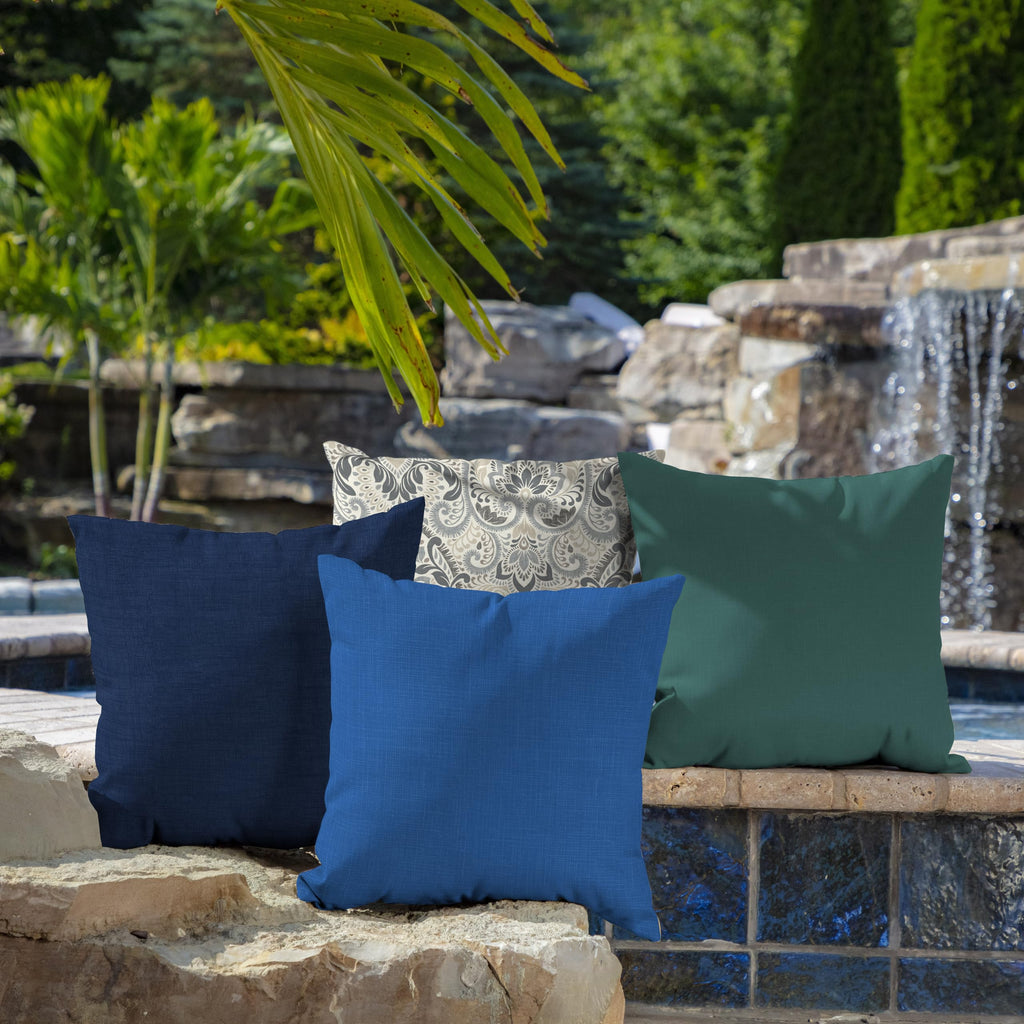 Outdoor Toss Pillow, 2-Pack, 16x16, Cobalt Blue