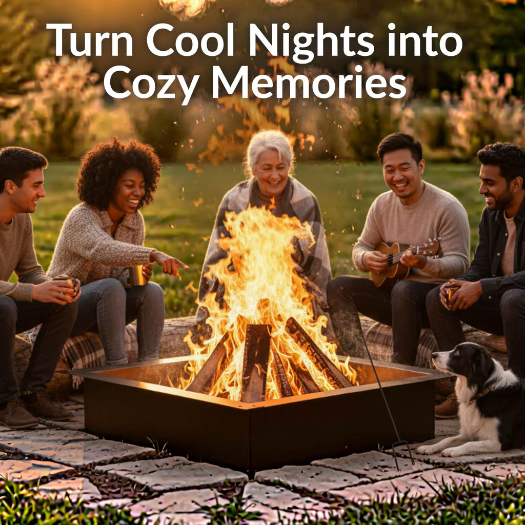 Outdoor Steel Square Fire Pit Ring Insert, 36" Outer / 30" Inner