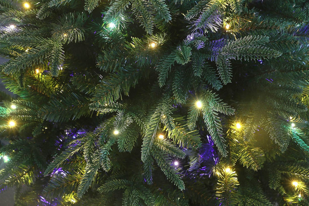 Luxury Real Feel Forest Fir Slim Christmas Tree Pre-lit with Dual Color LEDs (Pre-lit 7ft)