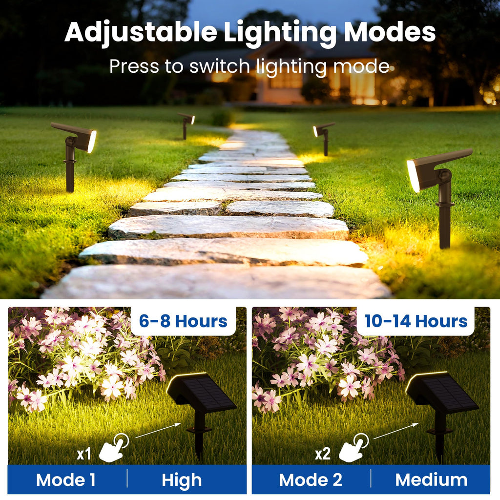 Solar Spot Lights Outdoor Waterproof, Solar Spotlights, 8 Pack