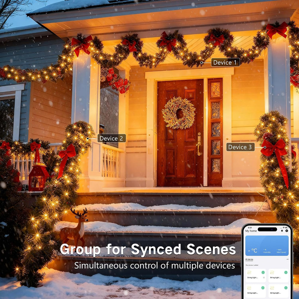 Smart Christmas Lights Color Changing, 200 LED App & Voice Control
