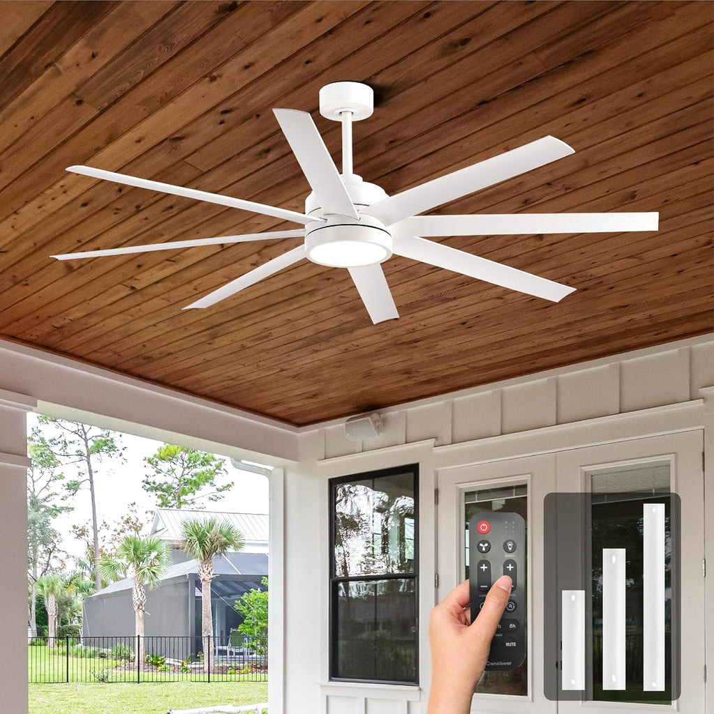 Modern Ceiling Fans with Lights, 72 Inch Ceiling Fan with Remote Library Cafe Outdoor/Industrial Use