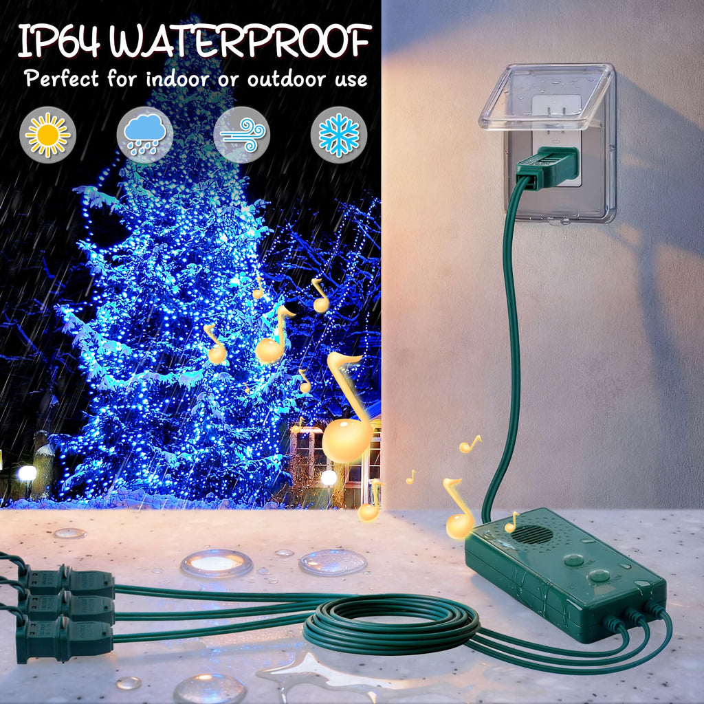 Vintage 90s Musical Christmas Lights Controller, Singing Christmas Tree Lights Controller with 25 Holiday Songs, 7