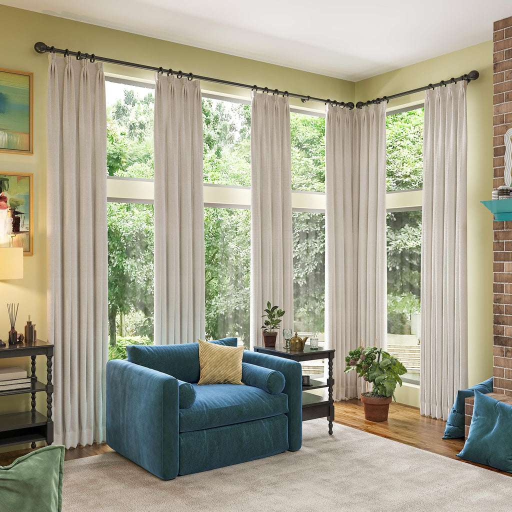 Extra Long Blackout Curtains 130 Inches Long, Custom Length High Ceiling Tall Draperies for Large Windows Living Room
