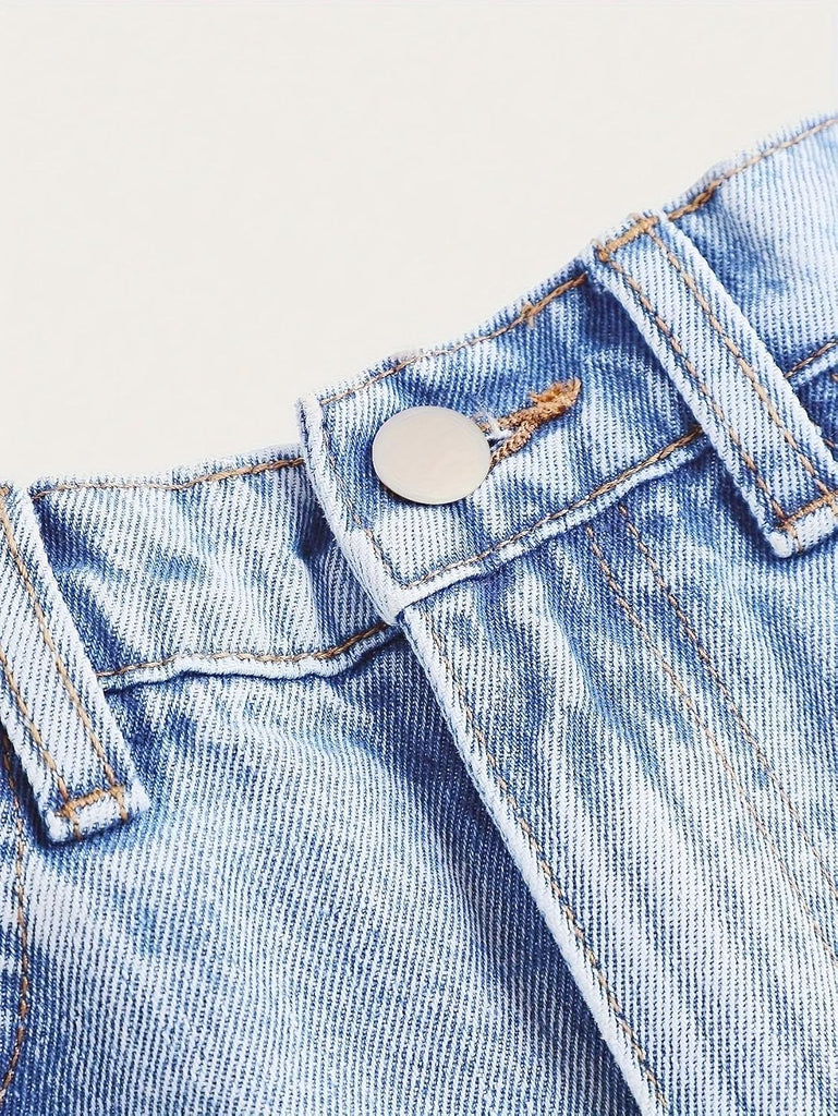 Jeans for Girls Baggy Wide Leg Ripped High Elastic Waisted Denim Pants Y2K Boyfriend Skater Streetwear Cute Trousers