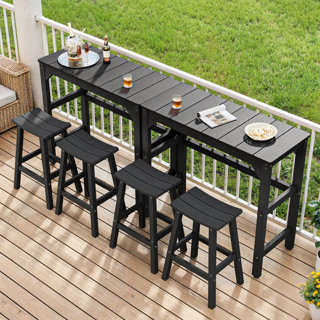 Outdoor Bar Table, 42" Weatherproof Patio Bar Height Counter Table