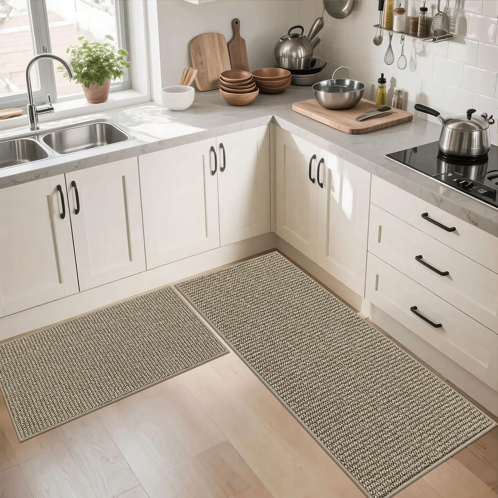 Kitchen Runner Rugs 24"x72", Kitchen Mats for Floor, Light Beige