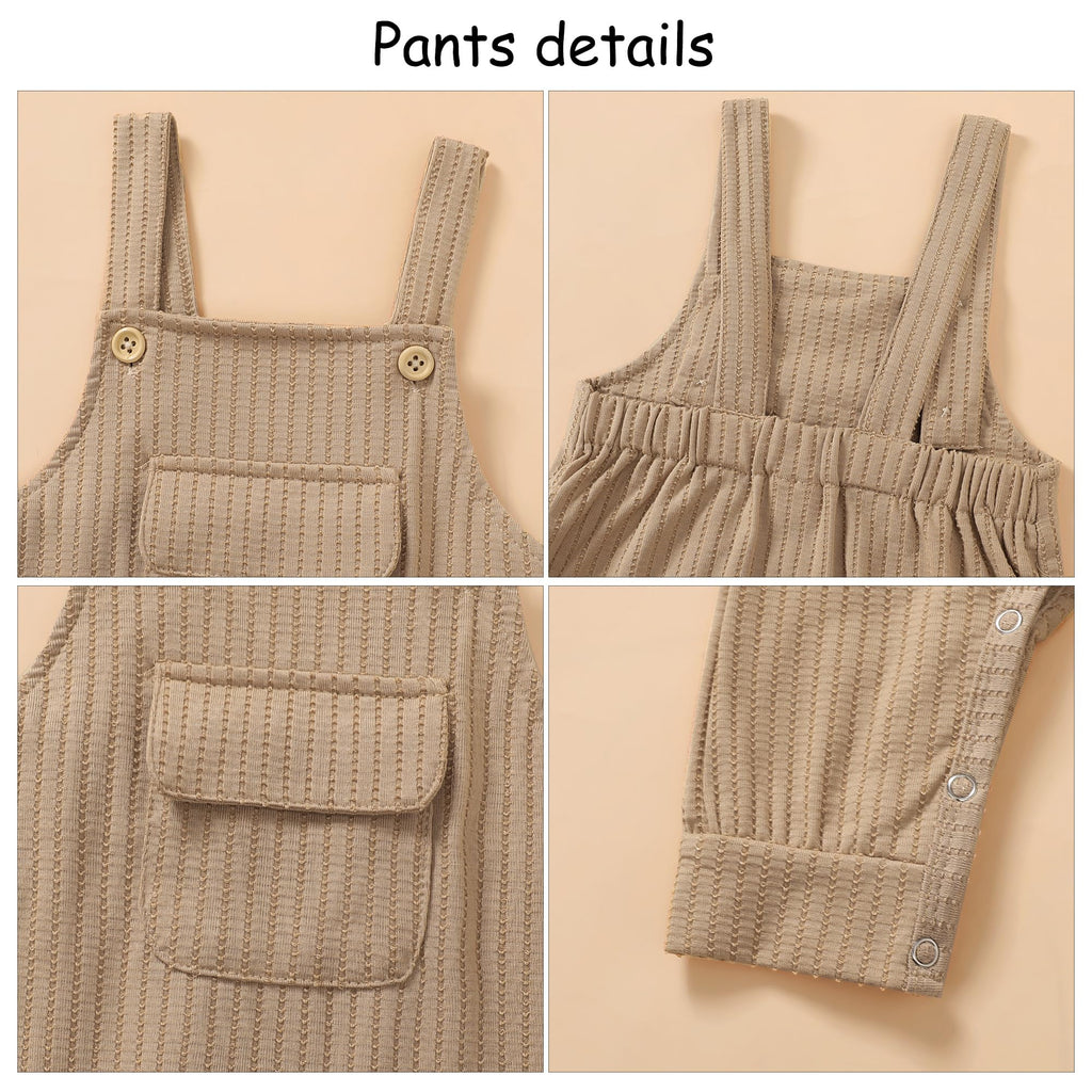 Toddler Baby Boys Clothes Summer Outfit Stripe T-Shirt Shortall Romper Set Cute Bodysuit Solid Color