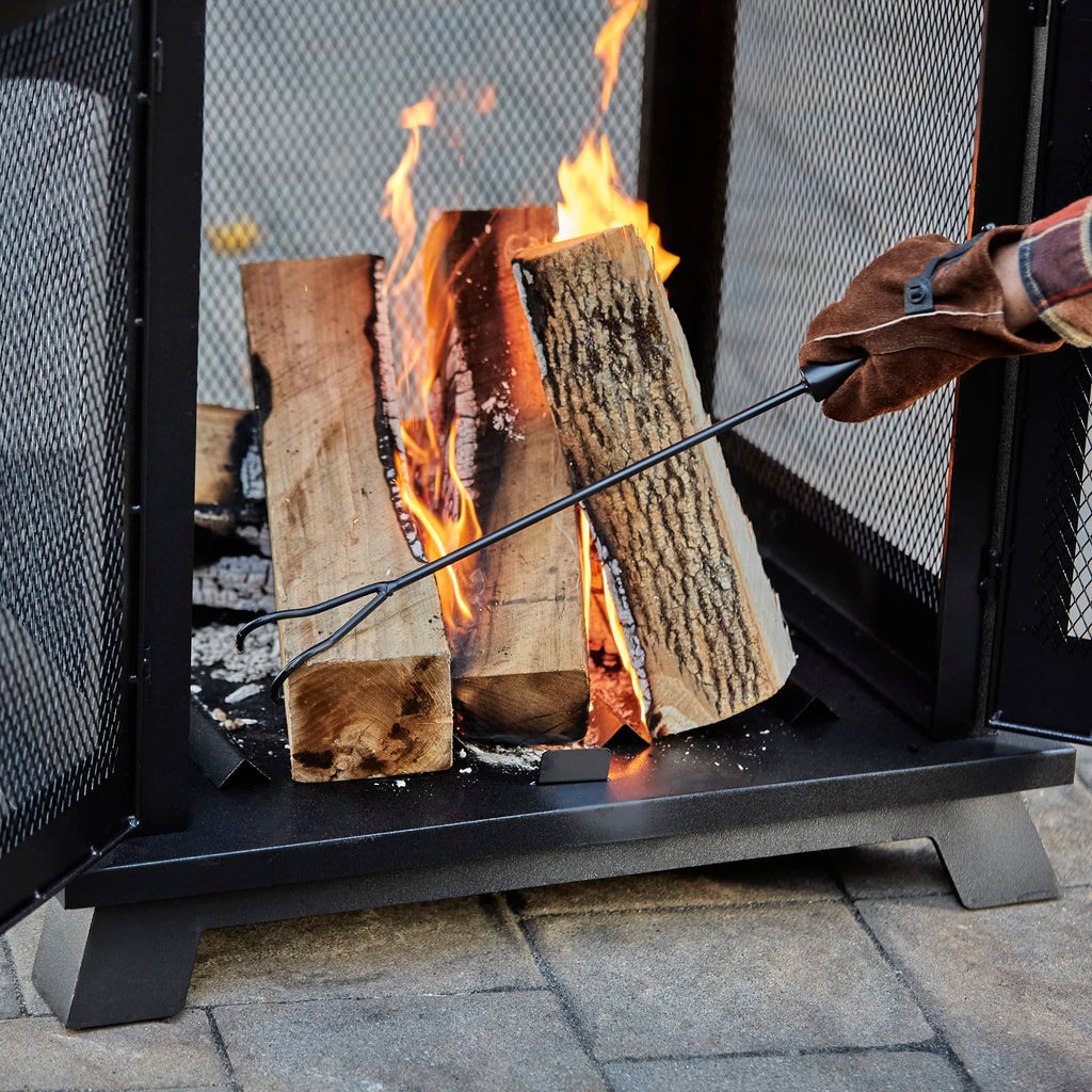 45" Wood Burning Steel Outdoor Fireplace