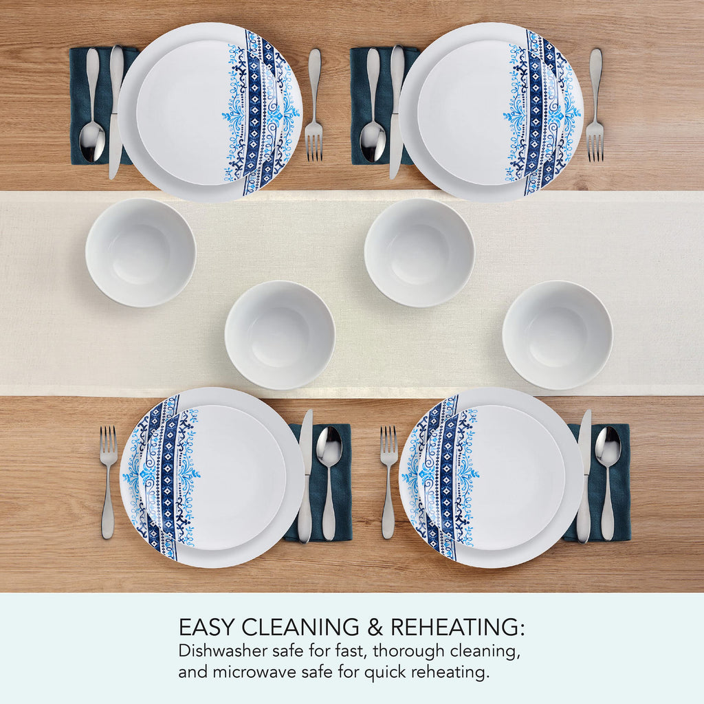Michele 12 Piece Dinnerware Set, Service for 4, White