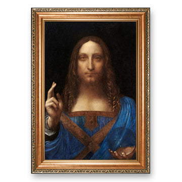 Salvator Mundi by Leonardo da Vinci, Italian Style Gold Embossed Framed Art
