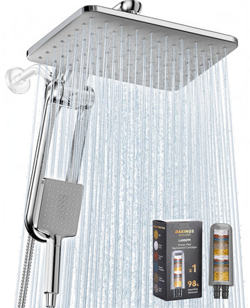Dual Filtered Rainfall Handheld Showerhead Spray Combo