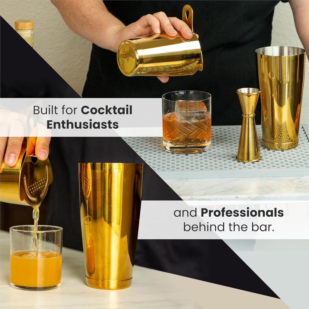 Boston Cocktail Shaker Set Weighted 18 and 28 Oz Antique Copper - Set of 2