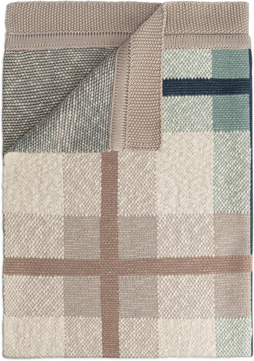 Knitted Baby Blanket, Charlie Farmhouse Plaid Collection, Cotton Baby Blankets, Crib Blanket, Stroller Blankets