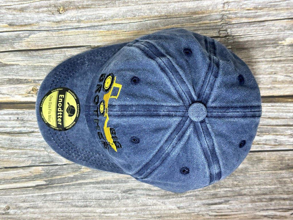 Big Brother and Excavator Embroidered Baseball Cap Gift for Boy