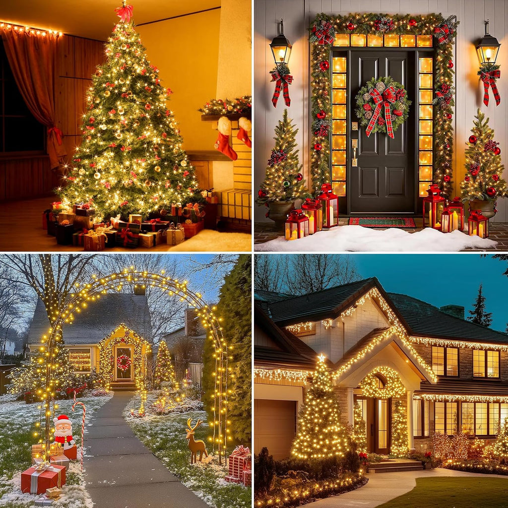 Lights Plug-in 52FT 800LEDs Cluster String Lights Indoor Outdoor