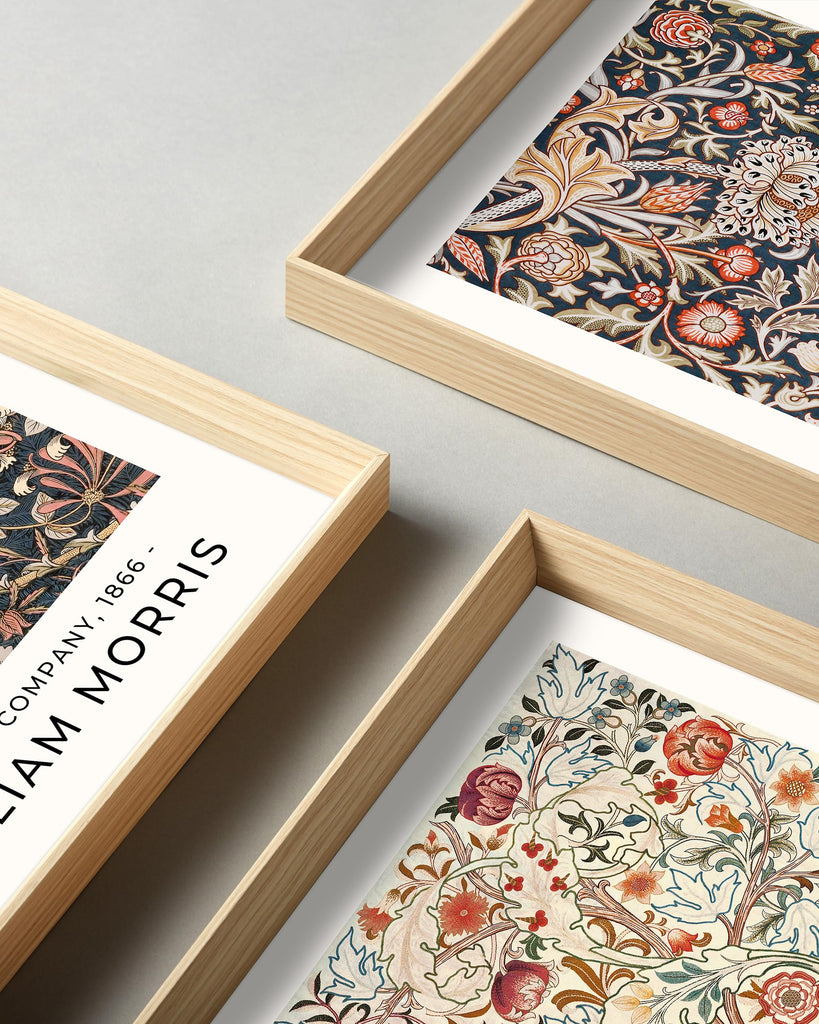 William Morris Vintage Framed Wall Art, Floral Canvas Prints