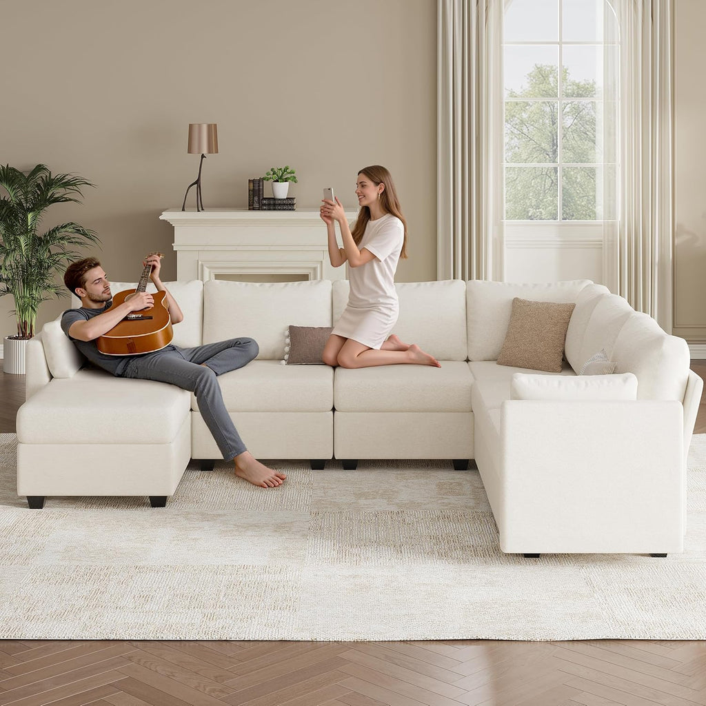 Modular Sectional Sofa Couches, Large Convertible Modular Couches with Storage