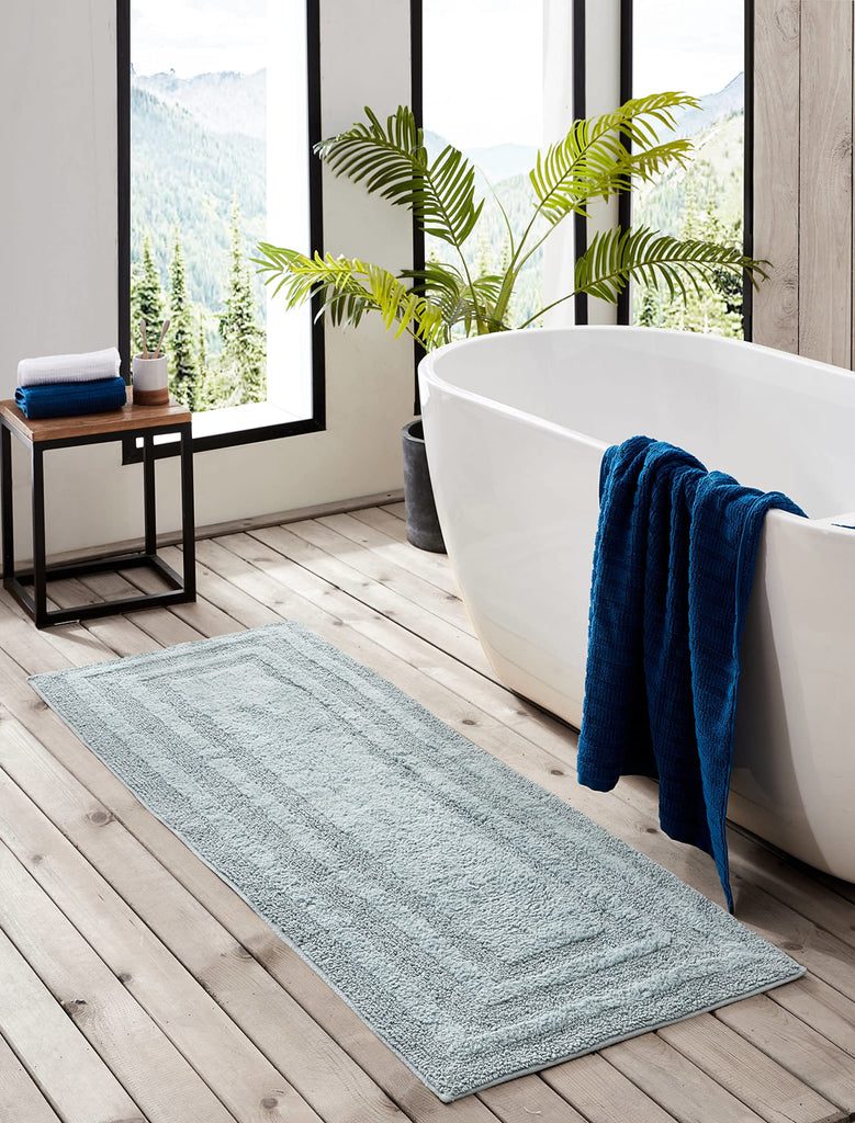 100% Cotton Bath Runner, Plush Absorbent Bath Rug, 22 x 60