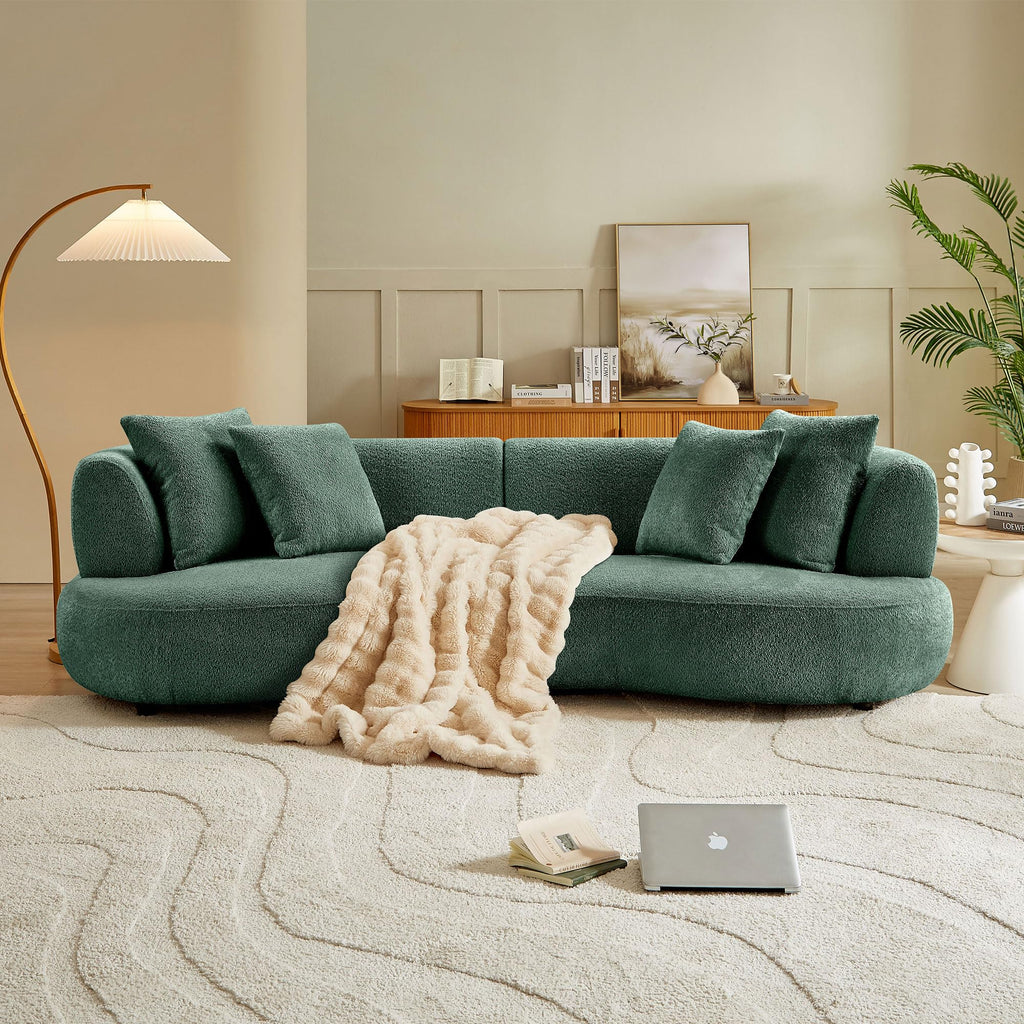 102.36" Curved Sectional Sofa Modern Couch, CircleCouch LuxurySofa Upholstery BoucleSofa Couchwith 4 Pillows