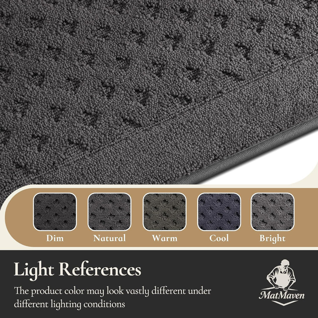 Dirt Trapper Door Mat 24"x 36", Non-Slip Entryway Rugs, Dark Grey | Washable Doormat, Stain Resistant and Absorbent