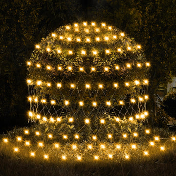 200 LED Christmas Net Lights, 6.5X 10FT Christmas Mesh Lights with 8 Modes, Connectable, Waterproof for Bushes Trees