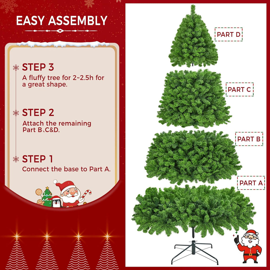 Prelit Artificial Christmas Tree with 900 Warm White Lights