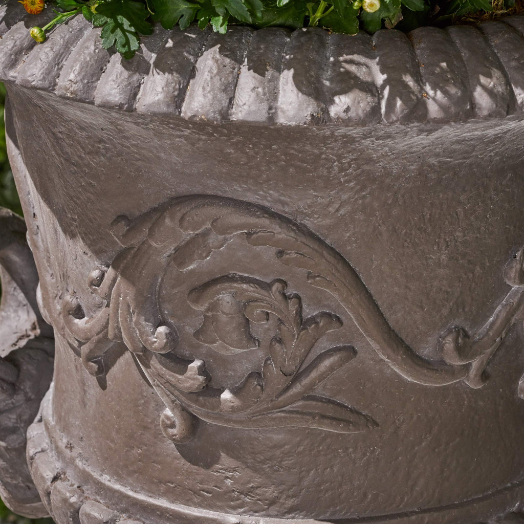Noble House Adonis Outdoor Roman Chalice Garden Urn Planter in Antique Gray