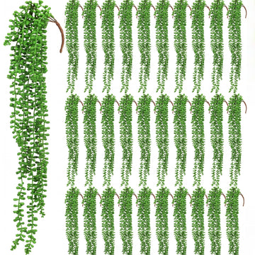 32 Pcs Artificial Succulents Bulk Hanging Plants 24 Inches