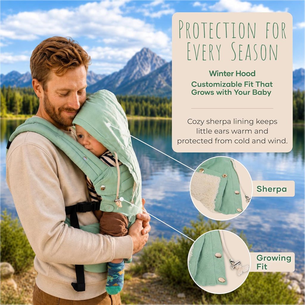 Cloud-Soft Structured Baby Carrier Cotton & Linen, Breathable Baby Carrier Summer, Lightweight, Lumbar Support