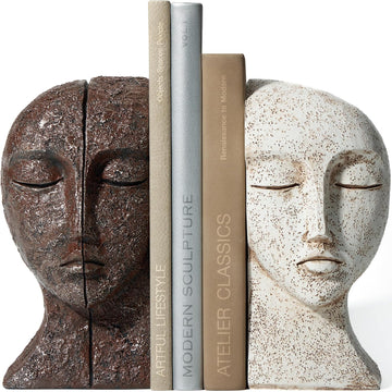 Heavy Duty Bookends for Heavy Books, Book Ends for Shelves, Unique Decorative Book Ends, Aesthetic Bookshelf Decor