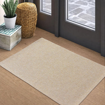 Washable Entryway Rug, Non Slip Indoor Doormat, 2x3 Ft, Sand/Beige