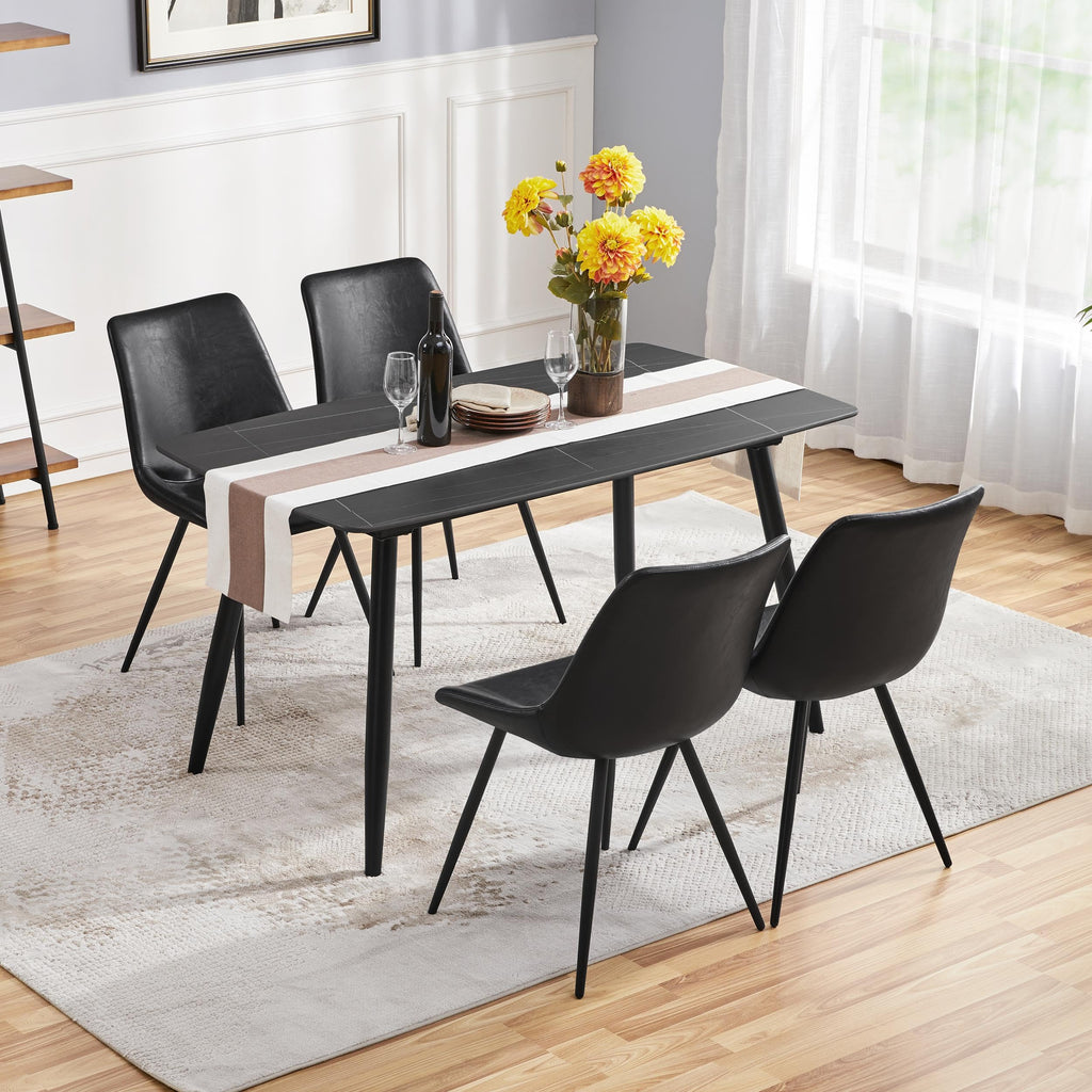 Dining Chairs Set of 4 Mid Century Modern Kitchen Chairs Black