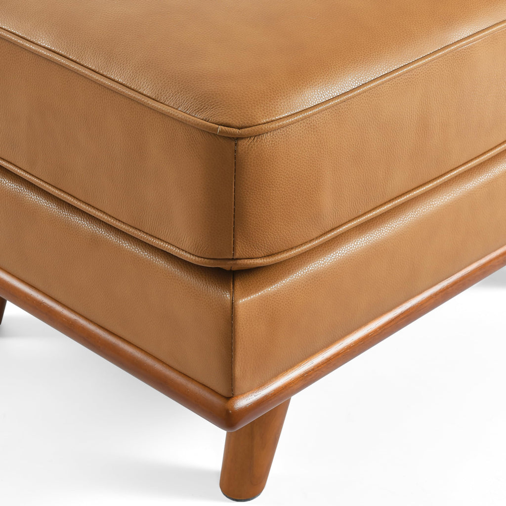 Artisan Ottoman Italian Nappa 11000 Top Grain Leather, Perfect Balance of Support and Comfort, Clean Lines, Sleek