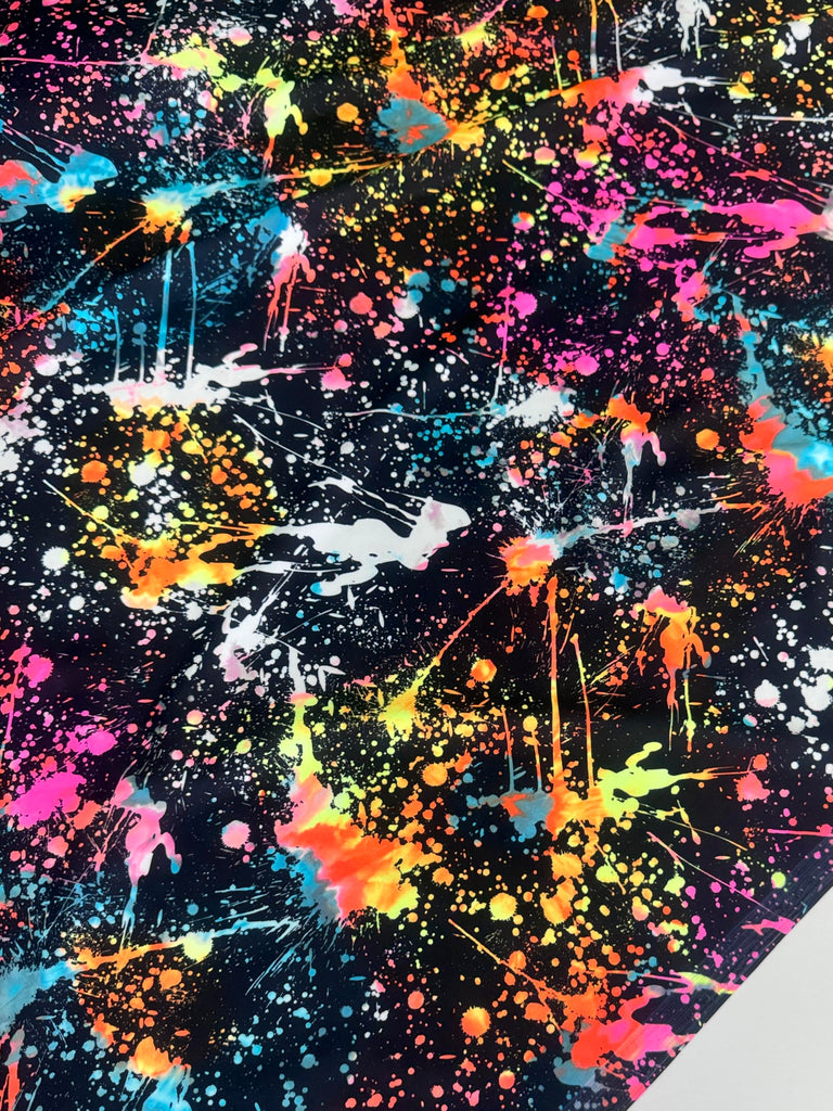 Colour Splash Print Premium Nylon Spandex Fabric - Ultra-Soft & Stretchy 4-Way Stretch Fabric by The Yard - Perfect