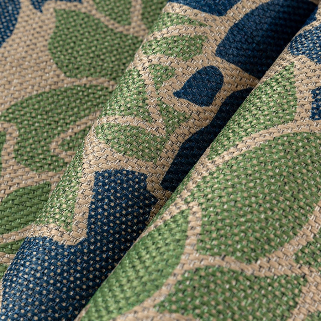 5x8 Navy Green Easy Jute Outdoor Rug Floral Farmhouse Carpet