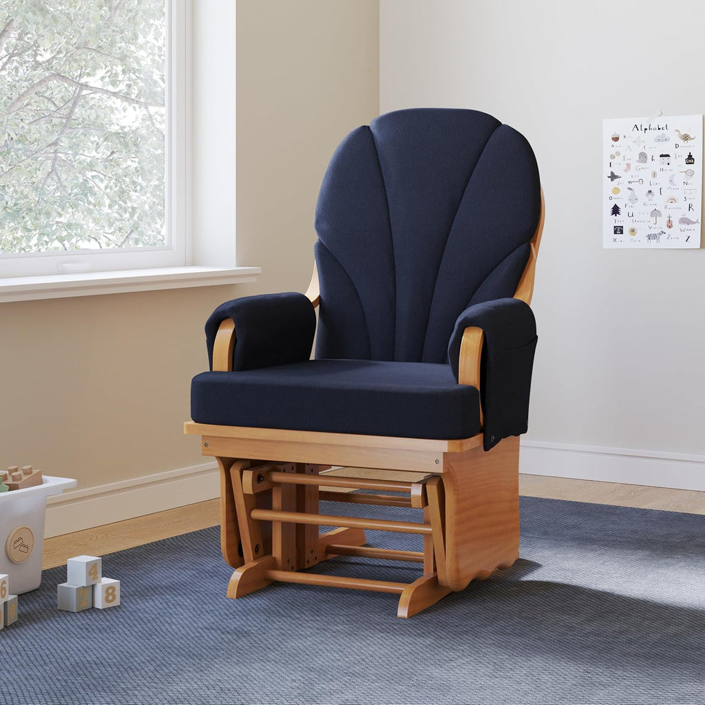 Wood Base Glider Rocker - Baby Feeding and Rocking Chair , Daycare Environment - Nursery Rocking Chairs with