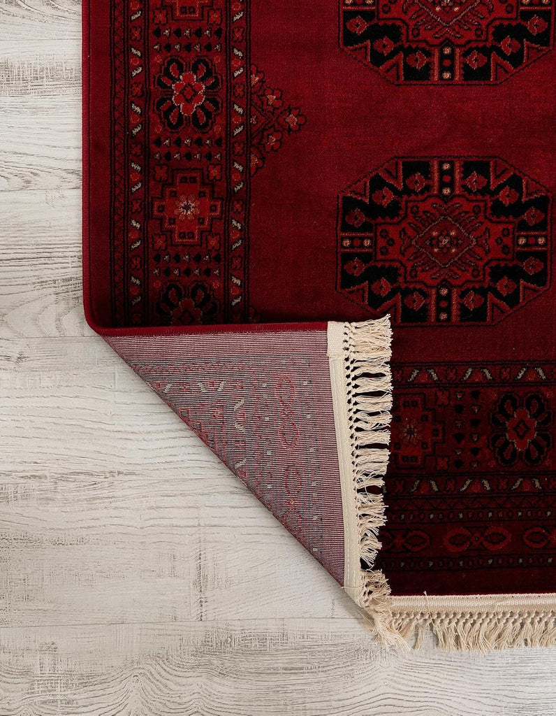 Bokhara Collection Rug - 7' Red Tribal Medallion Rug - Perfect s, Large Dining Rooms, and Home Offices