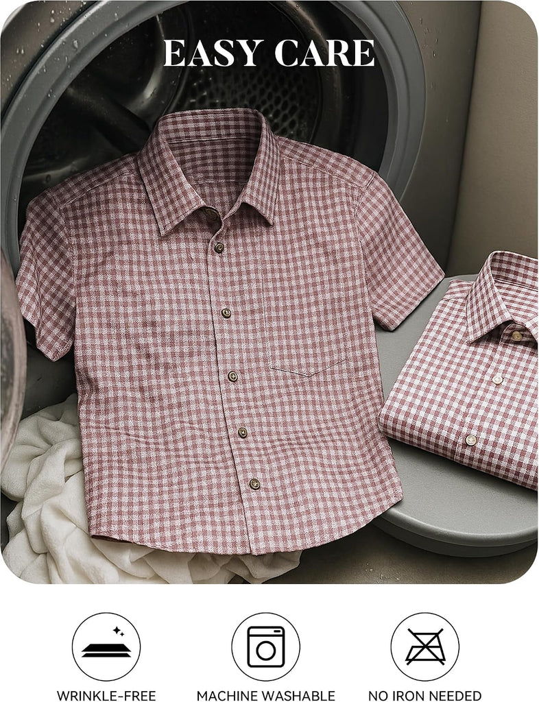 Boys Flannel Shirts Long Sleeve Kid Plaid Button Down Shirt