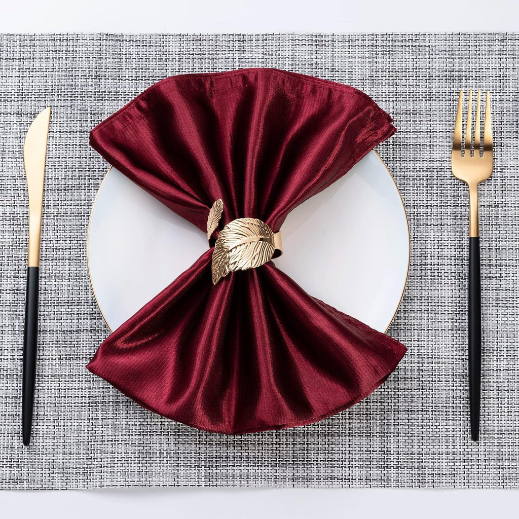 Gold Leaf Napkin Rings, Metal Material - Set of 8