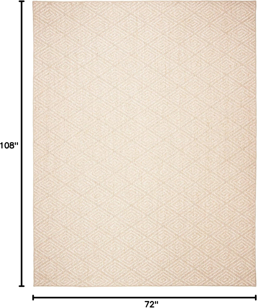 Palm Beach Collection Area Rug, Beige & Beige, Sisal Design, Non-Shedding & Easy Care, Ideal for High
