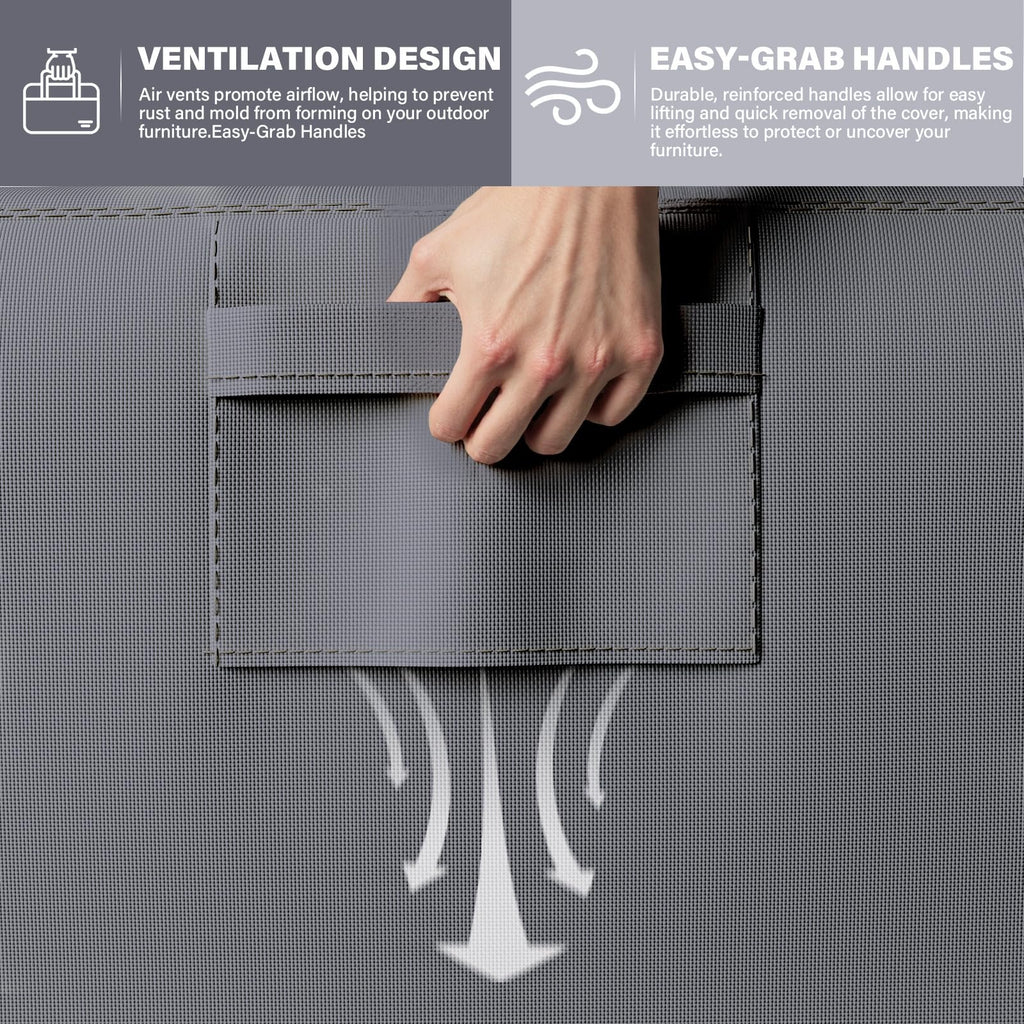 Patio Furniture Cover - Heavy-Duty 600D Oxford Waterproof Outdoor Furniture Covers with Windproof Buckle Straps for