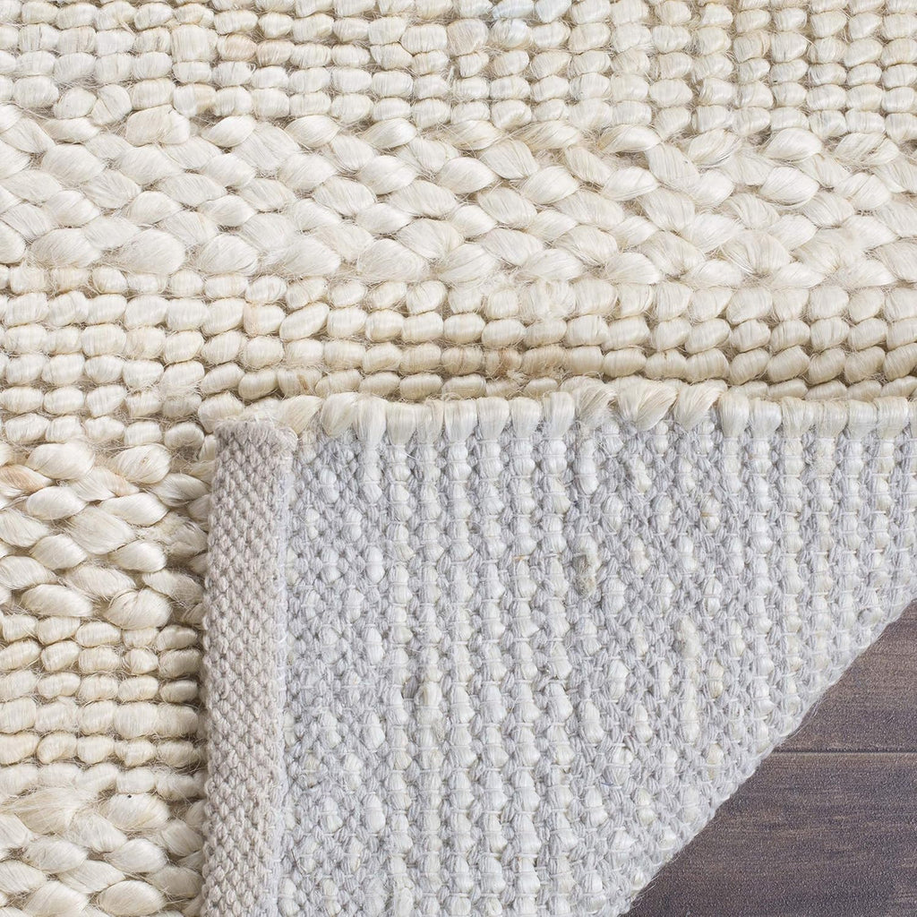 Natural Fiber Area Rug - 9' x 12', Bleach, Handmade Jute, Braided Woven Design