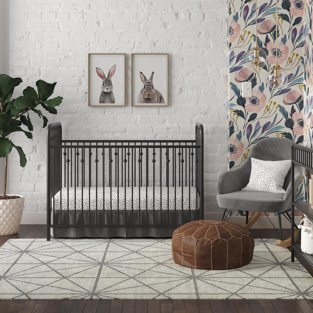 Monarch Hill Ivy Metal Baby Crib, Black