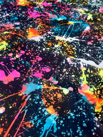 Colour Splash Print Premium Nylon Spandex Fabric - Ultra-Soft & Stretchy 4-Way Stretch Fabric by The Yard - Perfect