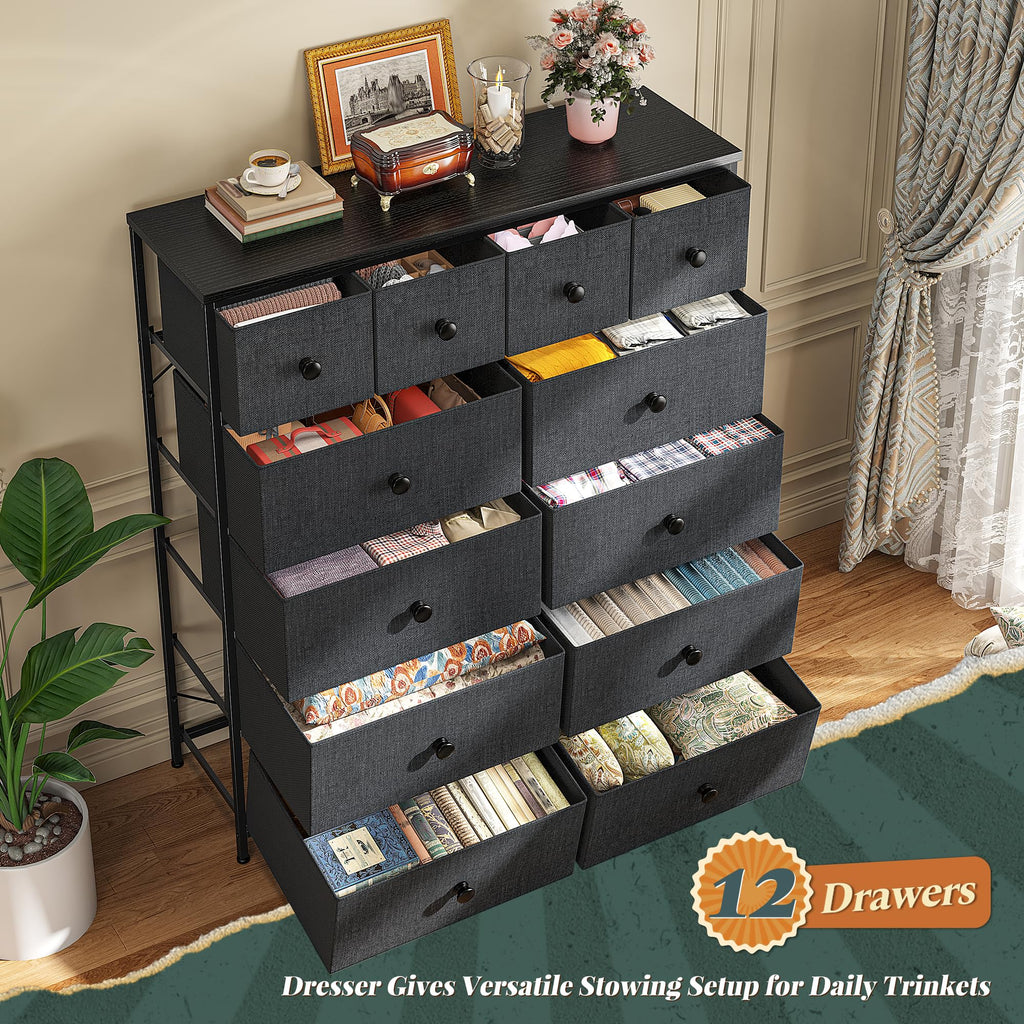 12 Drawer Dresser, Tall Vertical Storage Cabinet
