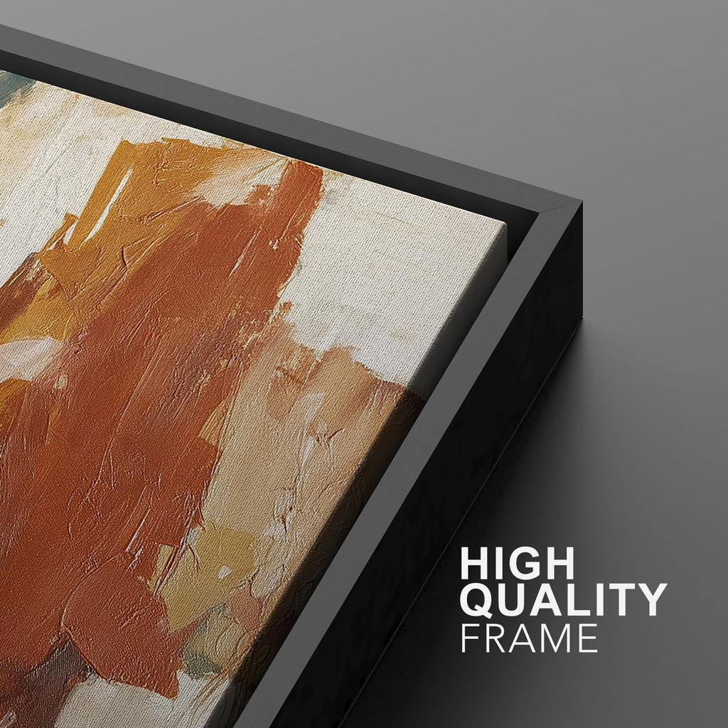 Framed Canvas Print Wall Art Rustic Earth Tone Abstract Impasto Modern Art Contemporary Multicolor Ultra - 24"x36"
