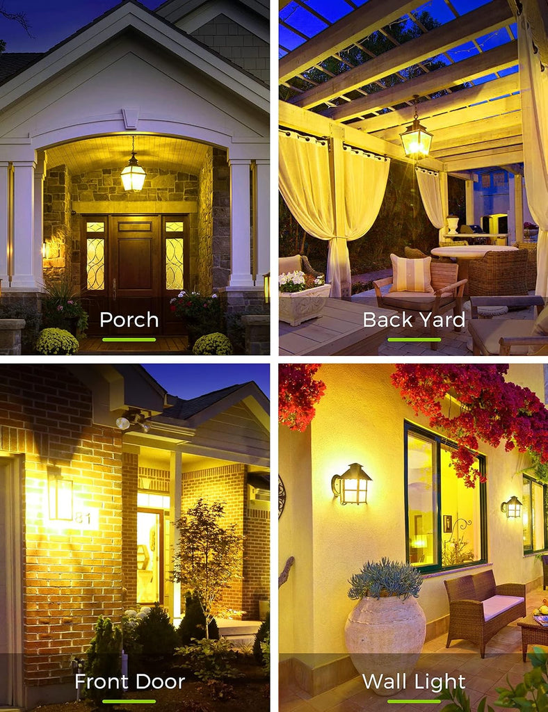 Yellow Bug Light Bulbs Outdoor, A19 Dusk to Dawn LED Bug Light Bulbs, 2000K Amber Glow, Photocell Sensor LED, Auto