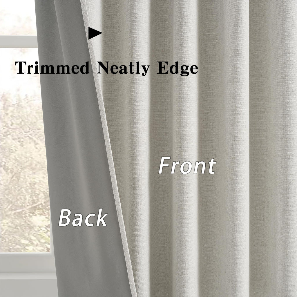 Natural Birch 90 Inch Long Extra Wide Blackout Curtains 70 x 90
